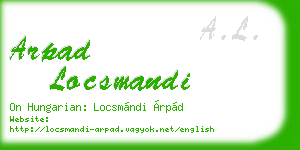 arpad locsmandi business card
