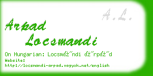 arpad locsmandi business card